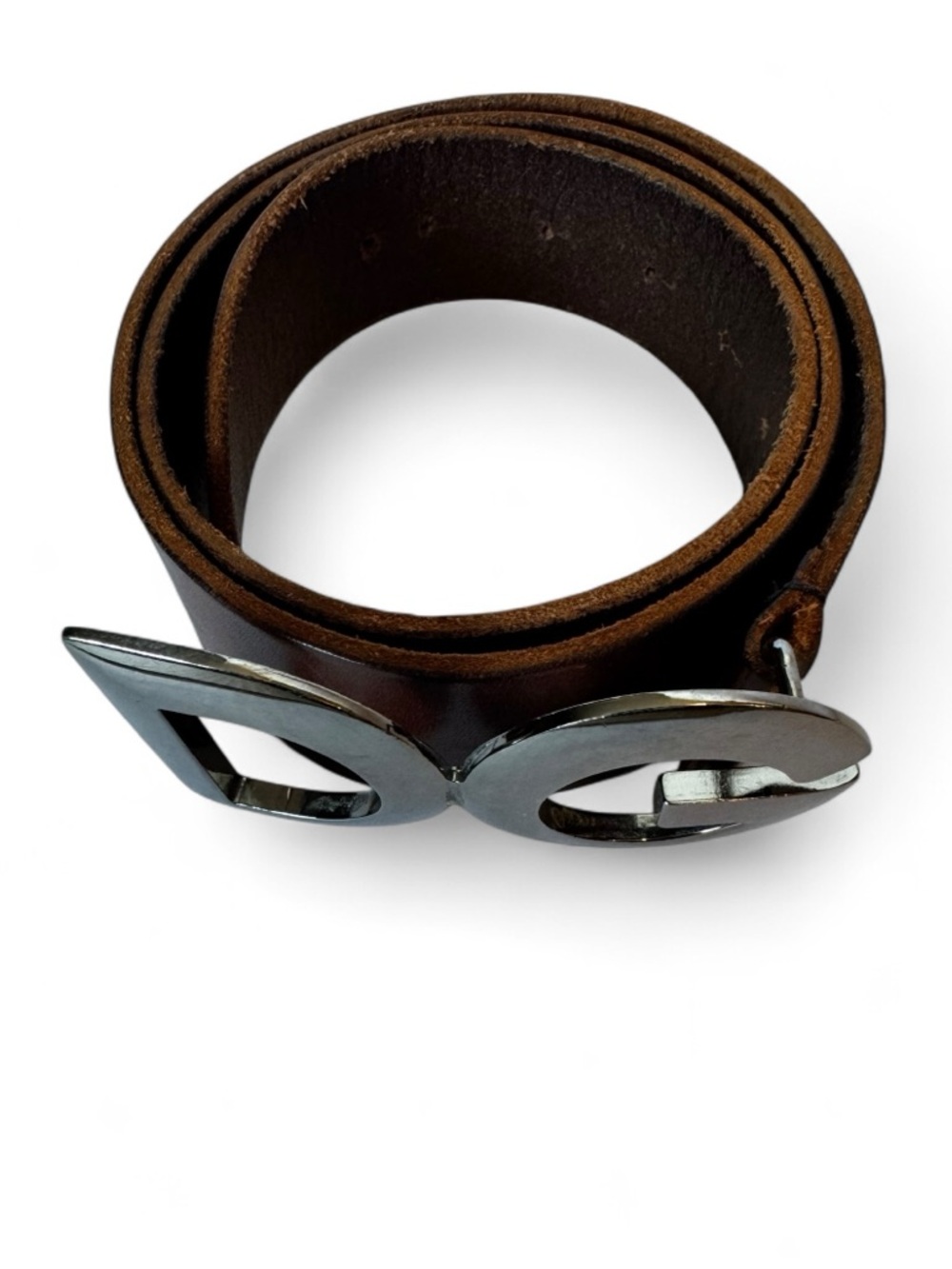 Dolce & Gabbana DG Logo Brown Leather Belt Size 95 (38) - Picture 6 of 13